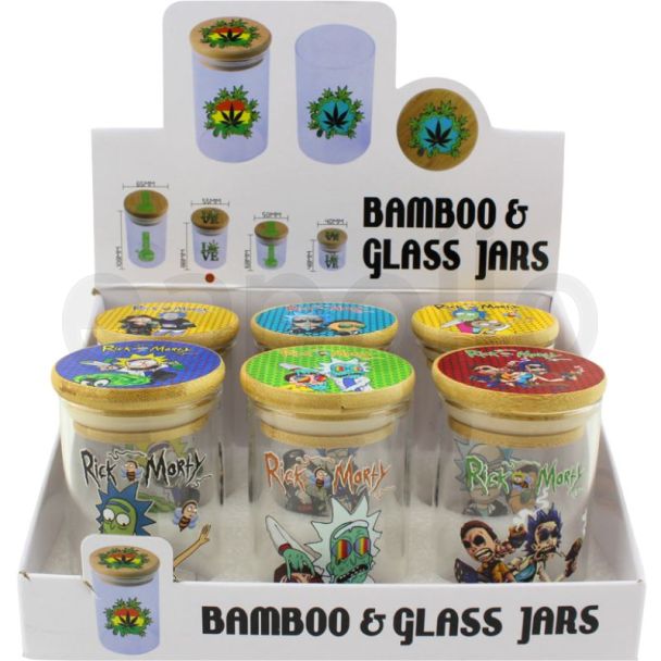 Clear Bamboo & Glass Jars (88 x 55mm) 