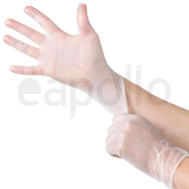 Clear Powder Free Vinyl Disposable Gloves - Medium (100pcs)