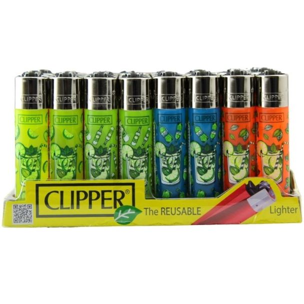 Wholesale Clipper Flint Reusable Lighters Mojito Design