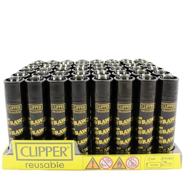 Clipper Lighters Classic RAW "Sideways Font" Design - Black 