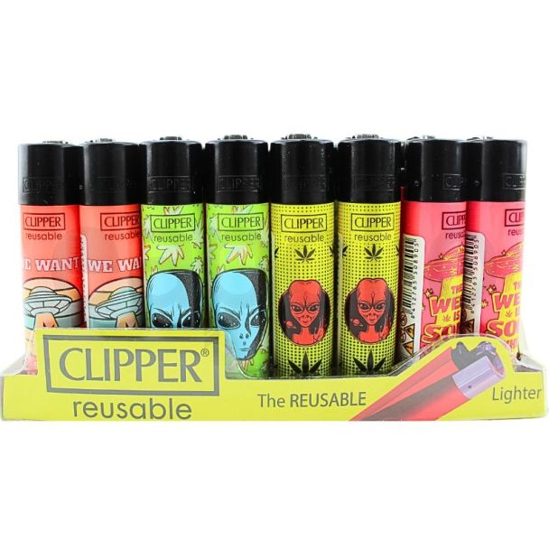 Clipper Lighters "Galaxy Leaves" Design - Assorted 