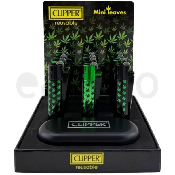 Clipper Flint Reusable Lighters With Gift Case -  Mini Leaves