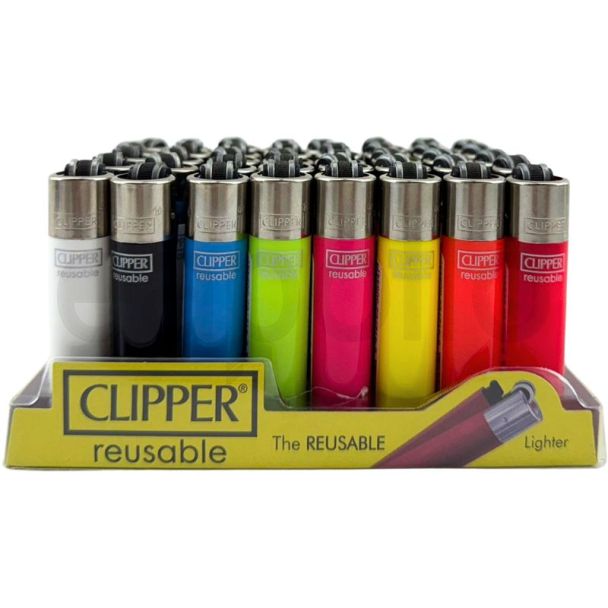 Clipper Mini Reusable "Solid" Design Lighter - Assorted
