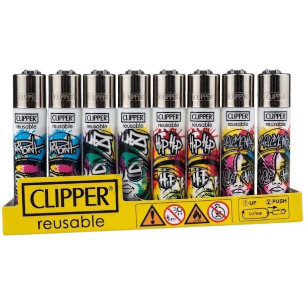 Clipper Reusable Graffiti Soul Design Lighters - Assorted
