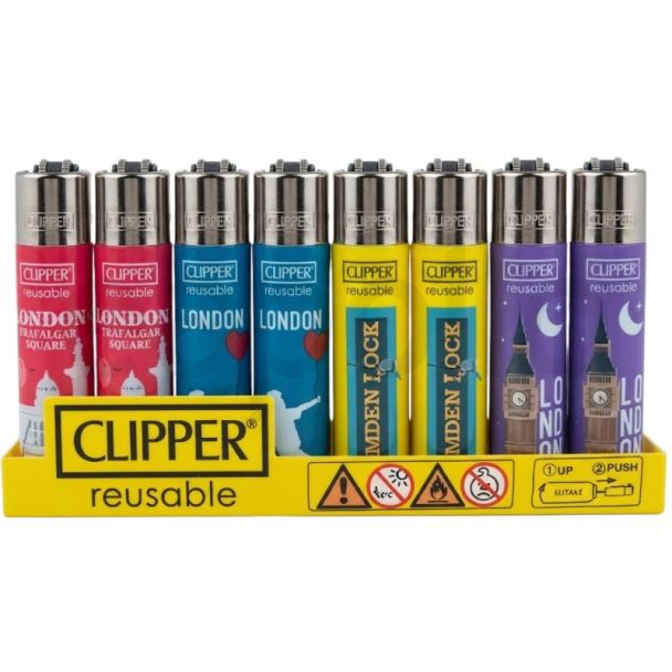 Clipper Reusable London Style Lighters - Assorted