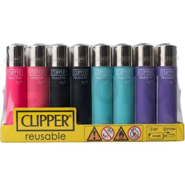 Clipper Reusable Soft Touch Colours Lighters - Assorted