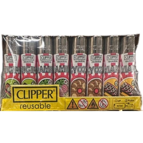 Clipper Reusable Sushi & Asian Gourmet Design Lighters - Assorted