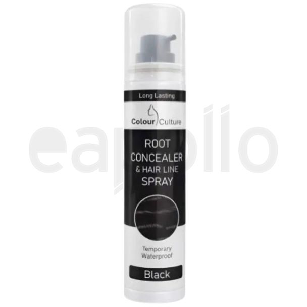 Colour Culture Root Concealer & Hair Line Spray - Black (75ml)