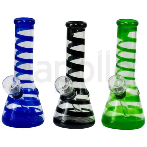 Colour Taping Design Glass Waterpipe -  Assorted Colours (5.8inch)