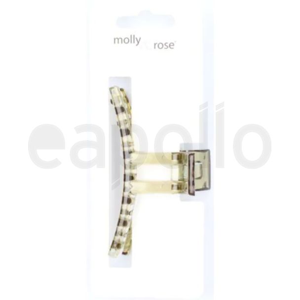 Coloured Transparent Curved Hair Clamps - Assorted - 9cm