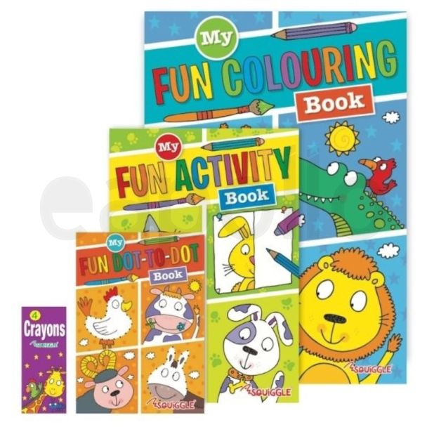 Colouring Activity Pack with Crayons - Assorted 