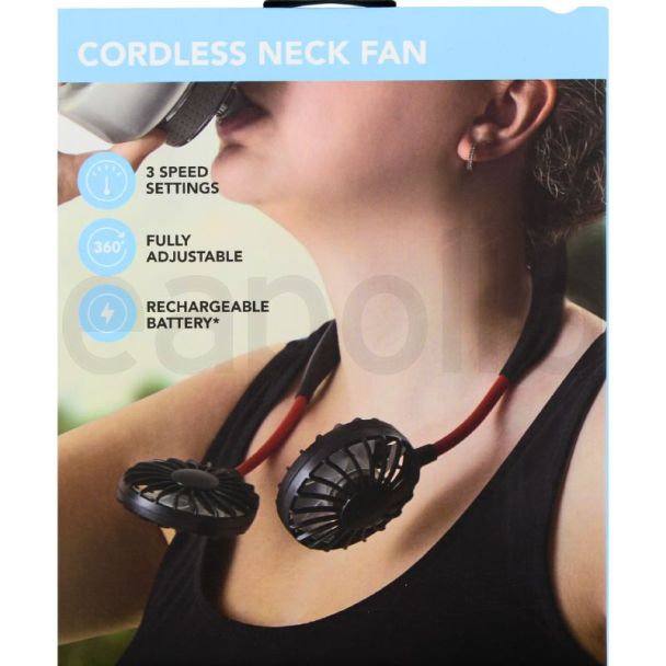 Cordless USB Rechargeable Neck Fan - White -225x35x295H(MM)