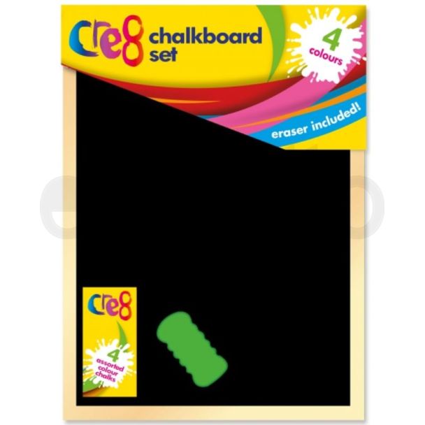 Cre8 A4 Chalk Board Set With Chalks and Eraser
