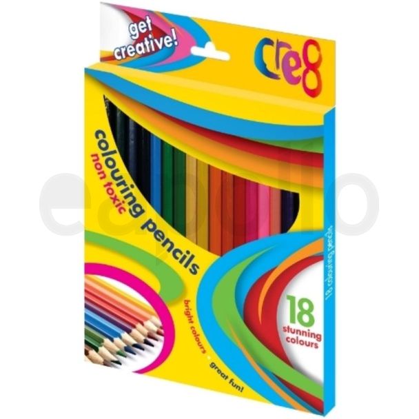 Cre8 Colouring Pencils (18pcs)- Assorted