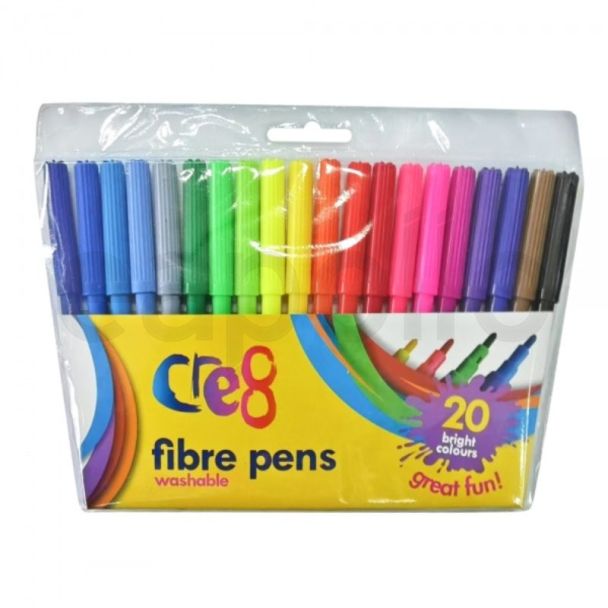 Cre8 20pcs Fibre Tip Colouring Pens 