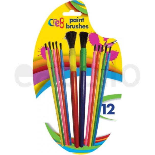Cre8 Paint Brush Set - Assorted (12 pcs)