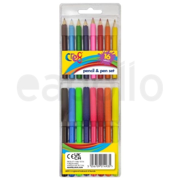 Cre8 Pencil & Pen Set  - 16 Piece (Assorted)