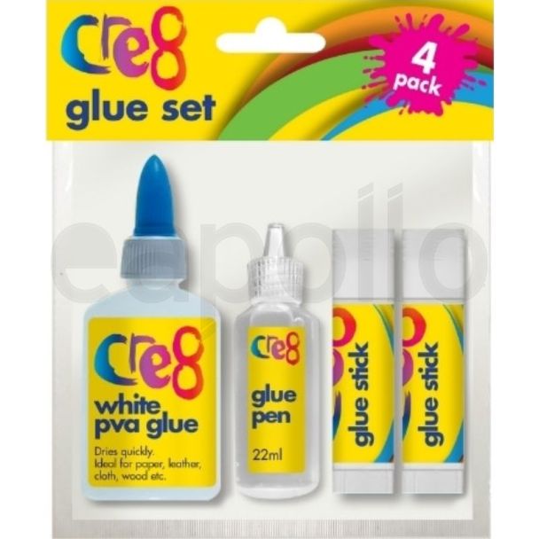 Cre8 White PVA Glue Set - 4pcs