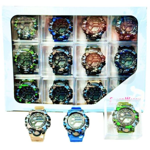 Men's LAsika Water Resistant Sport Watch camouflage Design - Assorted