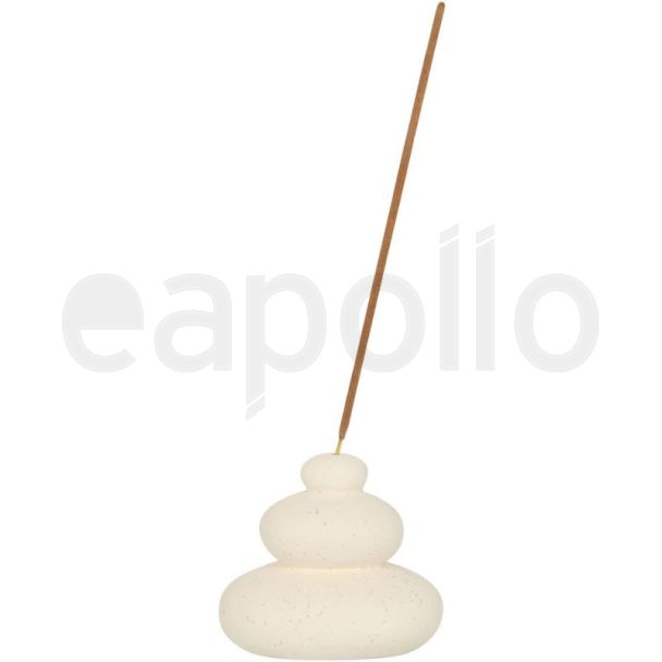 Cream Speckle Balancing Stones Incense Stick Holder