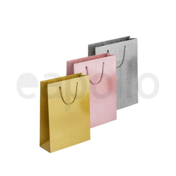 Cross-hatch Embossed Metallic G&S Giftbag Medium - Assorted 