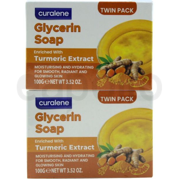 Curalene Gycerine Soap With Turmeric  Extract - 100g (Twin Pack)