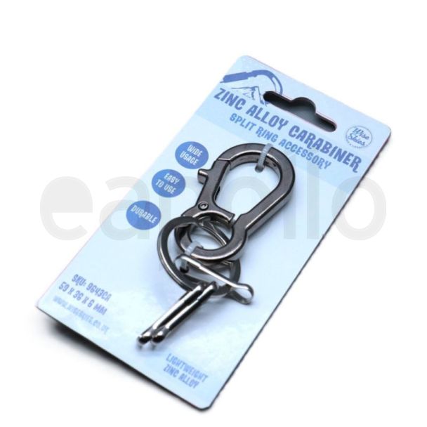 Carabiner with Split Ring & Mini Clips Keychain 