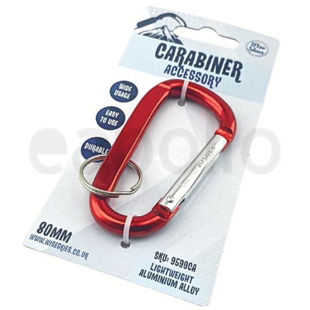 D Shape Carabiner Clip Keychain 80mm