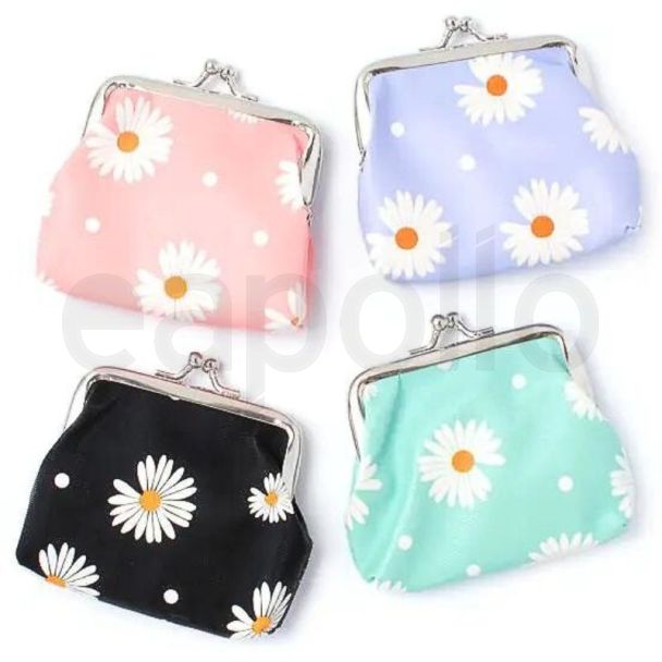Daisy Print Coin Purse 9x7cm - Assorted