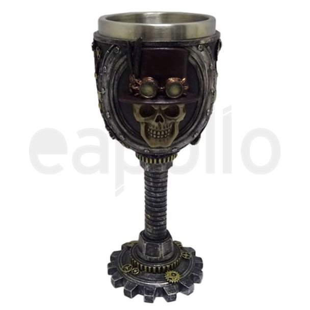 Decorative Steampunk Skull Goblet