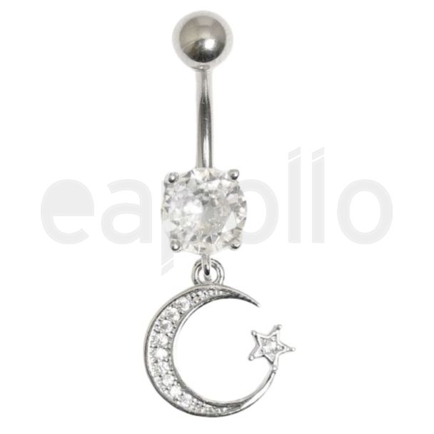 Diana Moon Goddess Belly Bar - 10mm