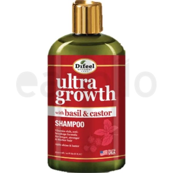 Difeel Ultra Growth Basil & Castor Shampoo - (354.9ml)