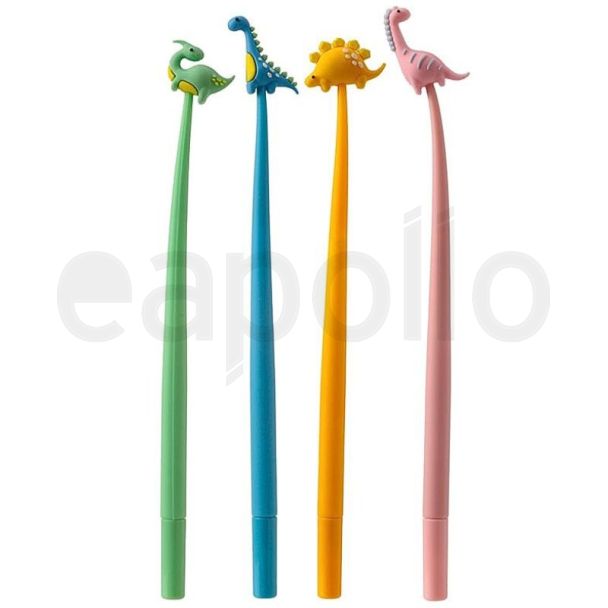 Dinosaur Fine Tip Pen With Topper - 21cm - Asst. Colours