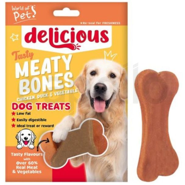 World of Pets - Dog Treats - Meaty Bones - 80g (BB-30/01/2027)