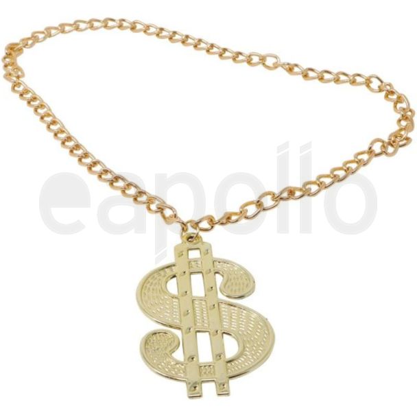 Dollar Sign Novelty Necklace - 10cm