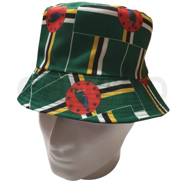 Wholesale Adults Dominica Flag Design Bucket Hat 