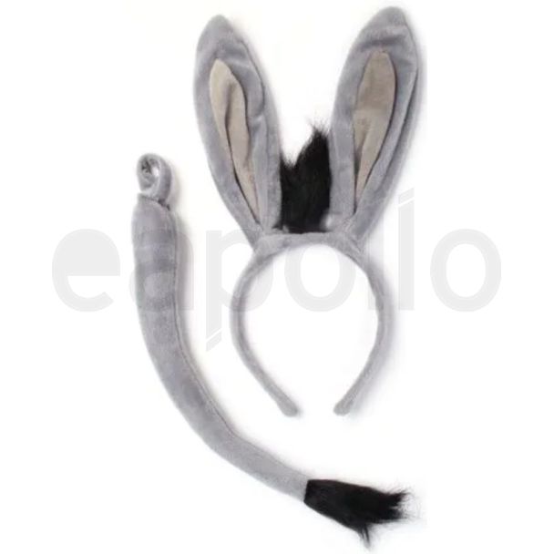 Donkey Ears Aliceband & Tail Set (1.5cm Wide)