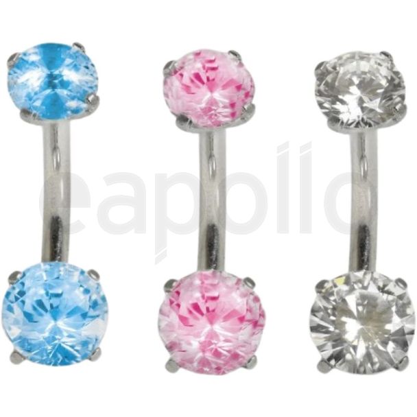 Double Clawset Belly Bar – Assorted 10mm