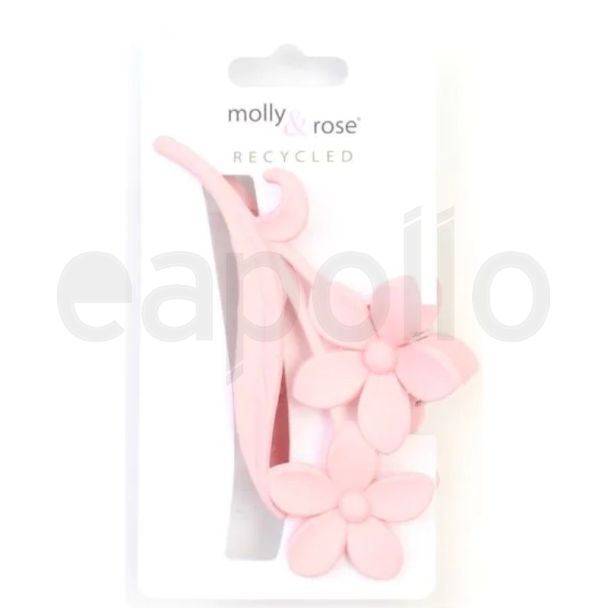 Double Flower Matte Hair Clamp - Assorted - 11cm