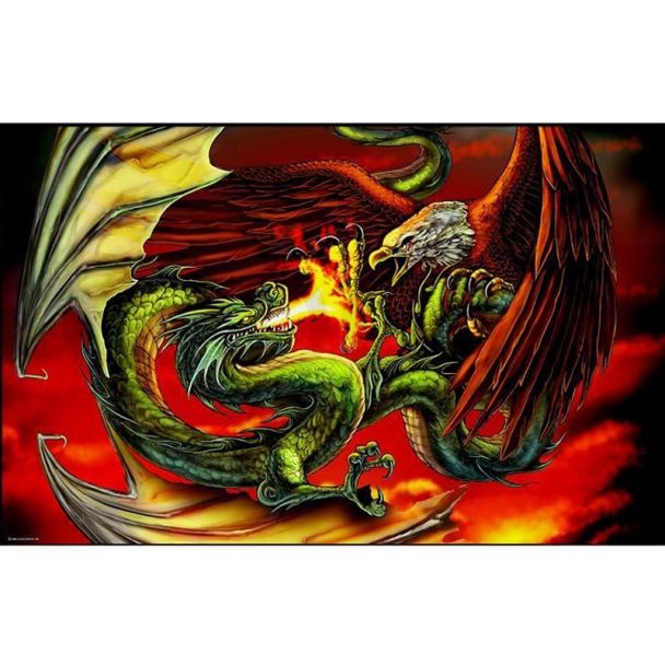 Dragon Vs Eagle Flag - 5ft x 3ft