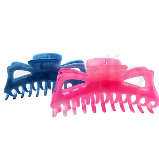 Dual Tone Plastic Hair Clamps - Assorted - 14cm