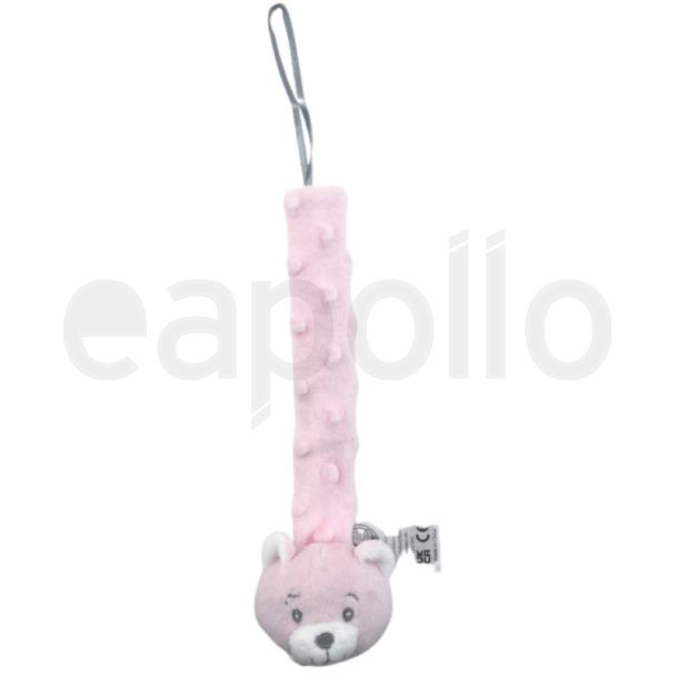 Dummy Clip Baby Teddy Design – Pink