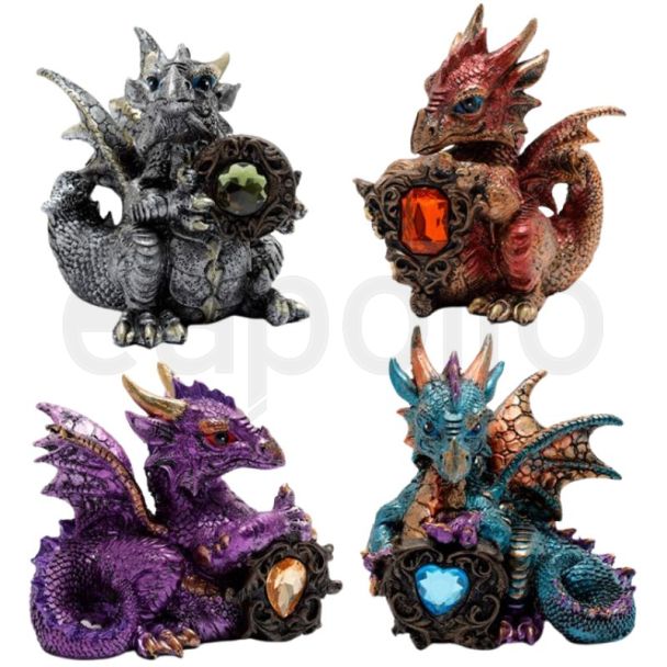 Elements Gemstone Protector Dragon Figurine 10.5cm - Assorted 