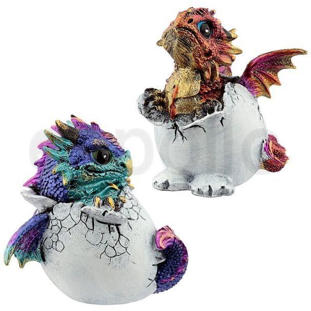 Elements Hatching Dragon Egg Figurine 9cm - Assorted