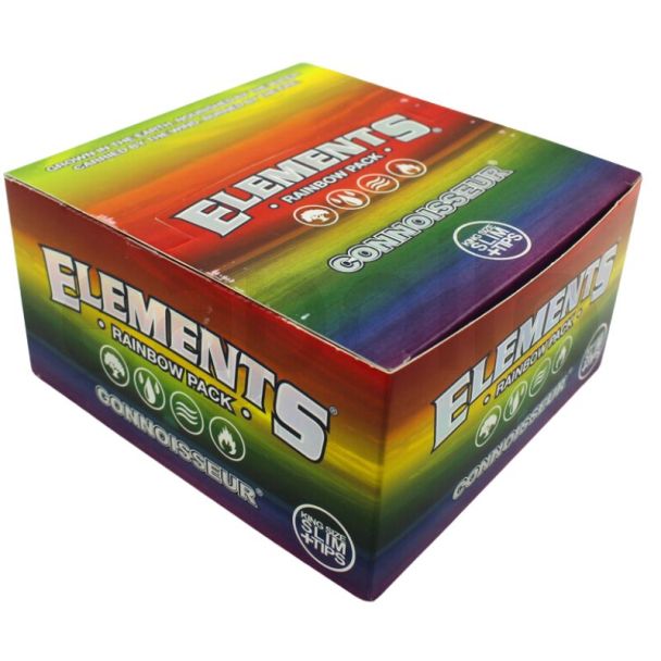 Elements King Size Slim Paper+Tips - Rainbow Pack