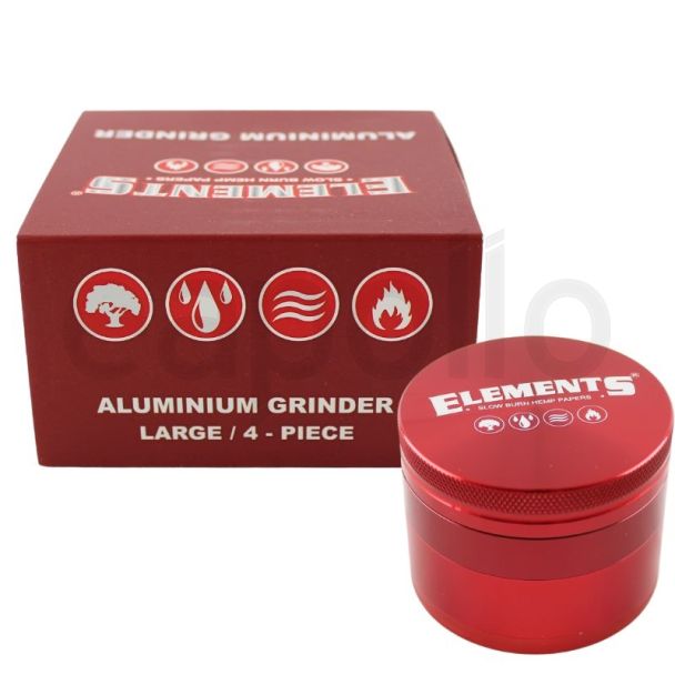 Elements Large 4-Part Metal Handmuller - Red 