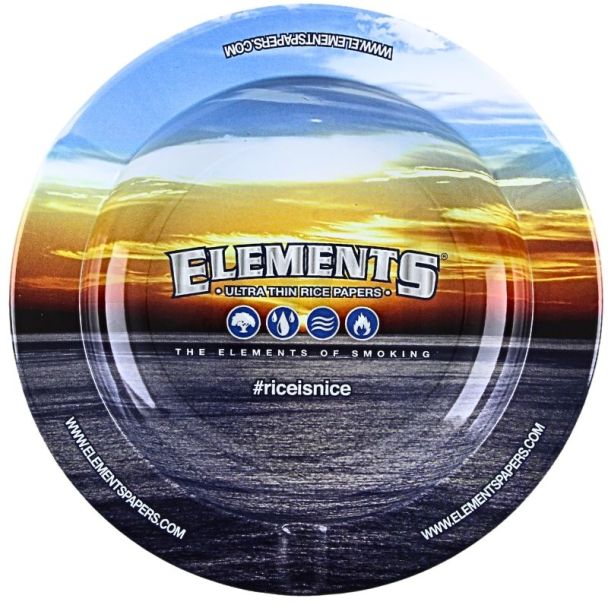 Elements Round Metal Ashtray - Blue (14cm)