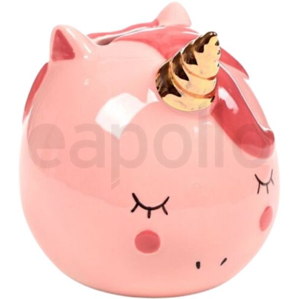 Enchanted Rainbows Unicorn Ceramic Money Box - Pink