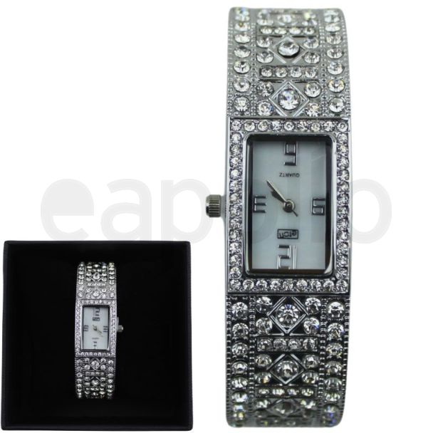 Eton Ladies Bracelet Watch – Silver with Crystal Detail