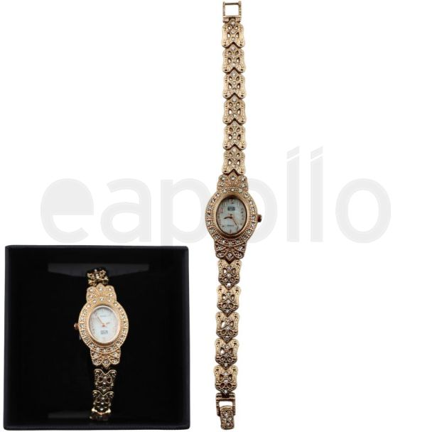 Eton Ladies Diamante Watch With MOP Dial – Rose Gold (Oval)